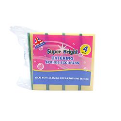 Super Bright Catering Sponge Scourers 4pk | Affordable & Durable - Product Image Super Bright Catering Sponge Scourers 4pk | Affordable & Durable - Product Image
